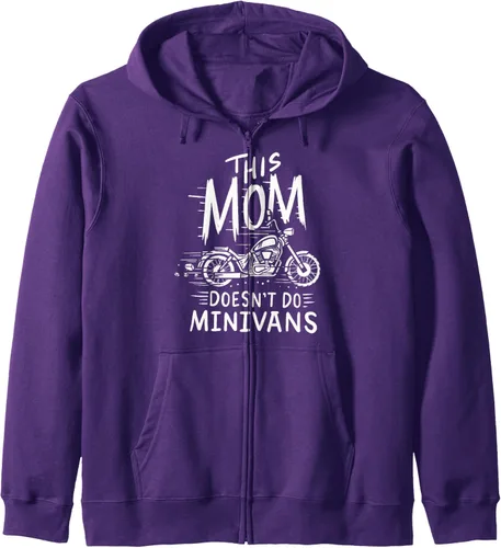 Vista 7 de This Mom Do't Do Minivans - Sudadera con capucha y cremallera para la familia, Negro