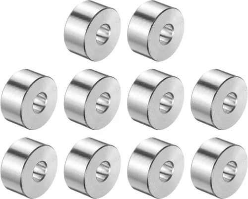Vista 8 de uxcell 10 piezas de espaciador de acero inoxidable de 3/8" de diámetro interno x 3/4" de diámetro exterior x 1" de longitud, espaciador de rosca
