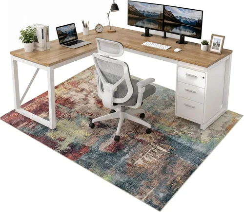 Vista 23 de Anidaroel Alfombra para Silla de Oficina para Piso de Madera Dura, Protector para Silla con Ruedas de 36"x48", Alfombra para Computadora