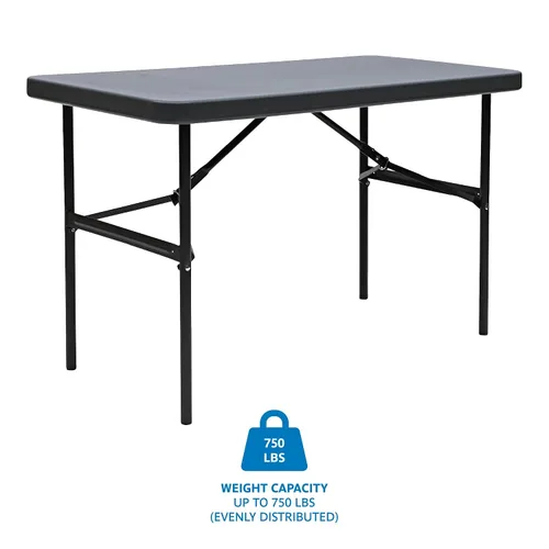 Vista 3 de Iceberg IndestrucTable Too - Mesa plegable de resina para banquetes, 24 x 48 pulgadas, color carbón