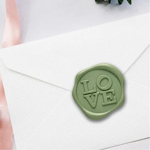 Vista 4 de Love - Calcomanías adhesivas para sellar cera, 25 unidades, prefabricadas con cera de sellado real (rosa rubor)