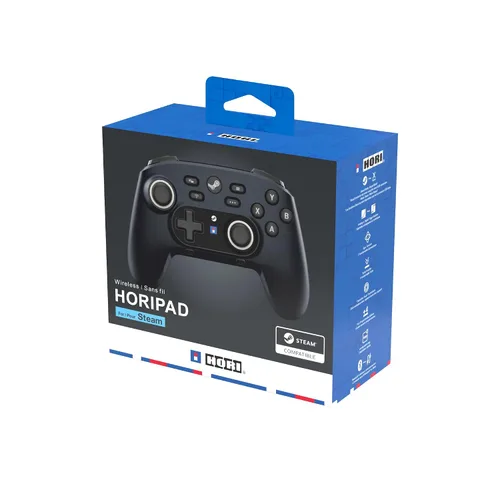 Vista 7 de HORI Wireless HORIPAD for Steam (Midnight Black) - Pro Controller Designed for Steam