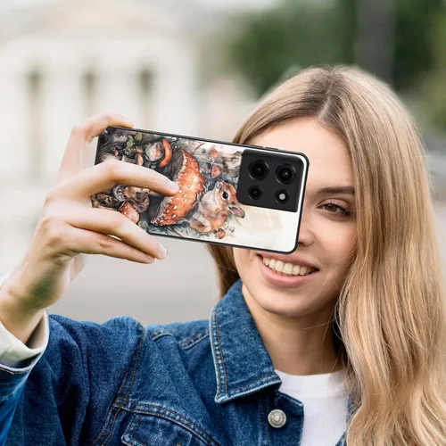 Vista 70 de Funda para Motorola Moto Edge 2022, cubierta trasera de vidrio templado con protector de pantalla, funda protectora a prueba de golpes para Motorola