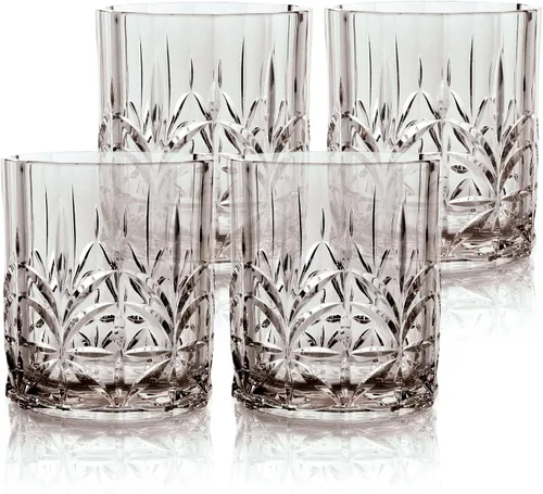 Vista 10 de BELLAFORTE - Vaso corto irrompible de plástico Tritan, juego de 4, 13 oz - Vasos de bebida de corte de cristal irrompibles Myrtle Beach al