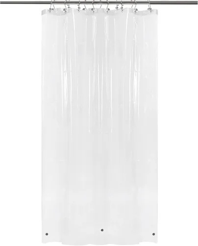 Vista 18 de Barossa Design - Forro de cortina estrecho de PEVA para ducha, con 3 imanes, impermeable, para cabina de baño pequeña, sin PVC, ojales metálicos