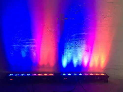 Vista 7 de Luz LED para escenario de lavado de pared, 8 piezas, X3W RGB 3 en 1 LED y casa de aluminio completo de 7 modos DMX512 para discoteca/fiesta/teatro