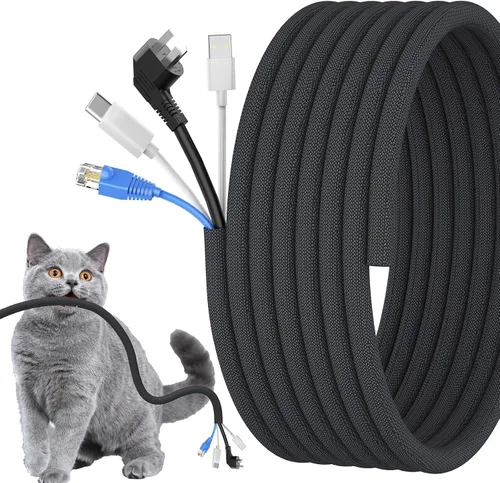 Vista 8 de Protectores de cables de 1 pulgada para mascotas anti-mordida, protector de cables de 10 pies cubiertas de cables para mascotas, funda de cable