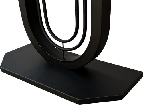 Vista 6 de [Usado] Mesa consola rectangular estrecha de 39.37 pulgadas con parte superior de mármol, elegante mesa de entrada moderna, marco de metal