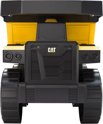 Vista 5 de CAT Construction, Camión de volcado de acero compacto Max Steel de 12" - Camión de juguete de construcción de acero resistente con cama de volcado