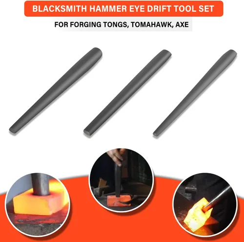 Vista 6 de Blacksmith Drift Kit de herramientas de martillo de herrero para pinzas de forja, Tomahawk, hacha (paquete de 3)