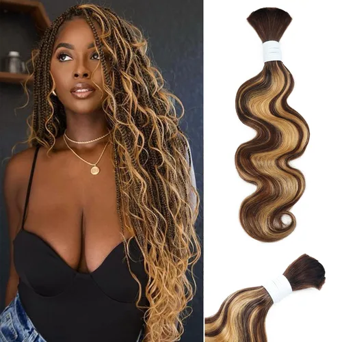 Vista 23 de Liqusee Cabello Humano para Trenzar 3.53 oz Un Paquete 14 Pulgadas Negro Natural Ondulado Rizado a Granel Cabello Humano para Trenzar Sin Trama 100%