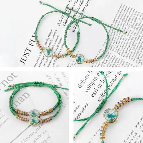 Vista 3 de BONITTER 612 PCS Virgen MaríaSan BenitoSan Judas pulsera rosario hecho a mano nudo rojo cuerdas pulseras de la suerte pulsera hombres o mujeres como
