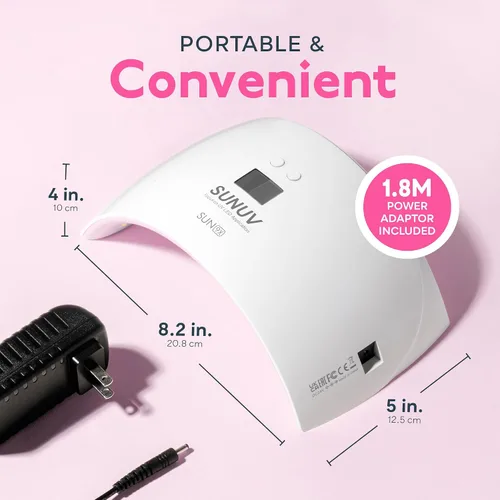 Vista 6 de SUNUV Lámpara UV para uñas, secador para esmalte de gel con sensor, 2 temporizadores y pantalla, SUN9X Plus, lámpara de uñas UV rosa