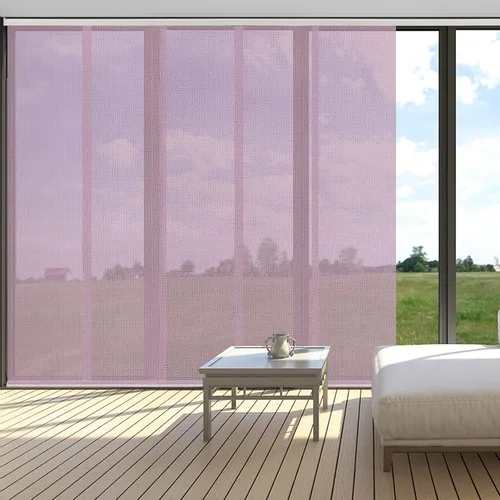 Vista 8 de LETAU Paneles deslizantes sin cordón, persianas de tela transparente, reducen el deslumbramiento solar, persianas verticales con protección UV