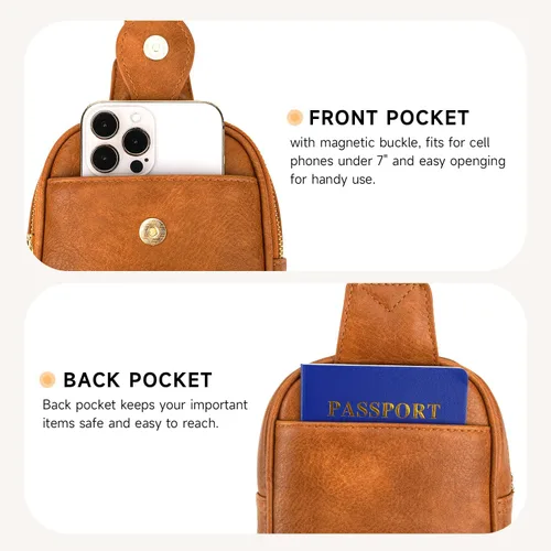 Vista 3 de APHISON Small Sling Bag Fanny Packs Phone Purse Crossbody Bags for Women Chest Bag Vegan Leather