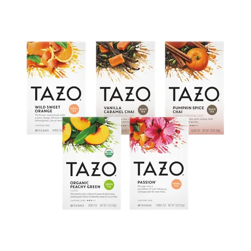 Vista 15 de TAZO Bolsitas de Té Muestra Surtido Paquete de Variedad Caja de Regalo (42 Unidades) 14 Sabores Diferentes Regalos para Ella Él Mujeres Hombres