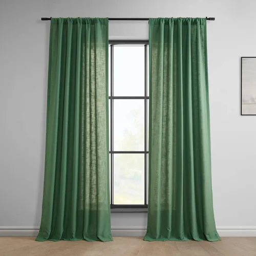 Vista 12 de HPD Half Price Drapes Cortinas clásicas de lino sintético semitransparentes para sala de estar (1 panel) que filtran la luz de 96 pulgadas de largo