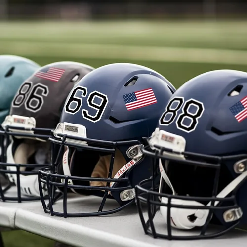 Vista 4 de 108 calcomanías de números de casco deportivo, calcomanías de números de casco de 1.5 pulgadas y calcomanías de bandera estadounidense de 2 Negro