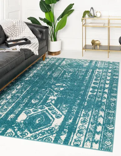 Vista 19 de Unique Loom Lennon Collection - Alfombra de área Zal (2 pies x 3 pies 1 pulgada, rectangular, gris y marfil)