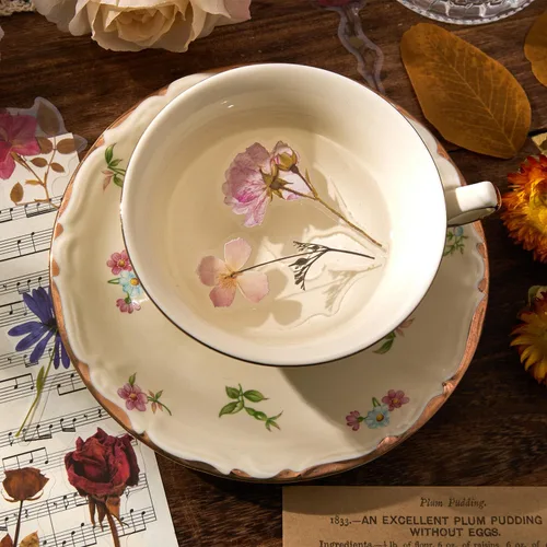 Vista 6 de emmoolife Juego de calcomanías de flores prensadas (380 piezas) con temática de flores secas, calcomanías florales botánicas para diarios