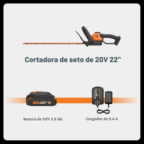 Vista 7 de [Usado] Cortadora de setos inalámbrica, + Cargador no incluido, paquete de de 1, Negro/Anaranjado