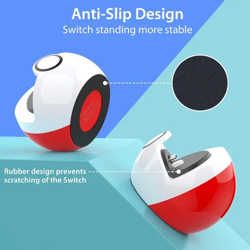 Vista 4 de Antank Pequeño soporte de carga compatible con Nintendo SwitchSwitch LiteSwitch OLED, bonita estación de muelle con puerto USB-C, soporte
