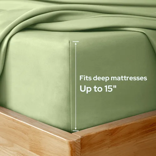 Vista 49 de HOMEIDEAS Sábanas de cama tamaño completo – Juego de 6 piezas (azul aguamarina) – Sábanas de ropa de cama de microfibra cepillada extra suave