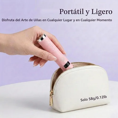 Vista 9 de Linssy Mini luz UV para uñas de gel,Sensor automático y soporte magnético Rosa