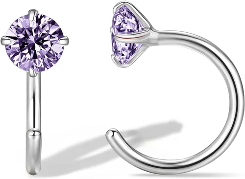 Vista 9 de Aretes pequeños de plata de ley 925 para mujer
