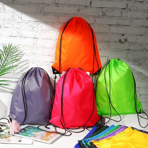Vista 5 de 100 unidades de mochila con cordón para deportes a granel, bolsas de cordón para gimnasio, bolsa de poliéster para niños, hombres y mujeres, 10
