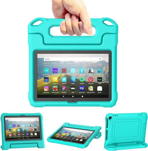 Vista 14 de DJ&RPPQ Funda resistente a prueba de golpes para niños, resistente (incompatible con Sony Nokia de 8 pulgadas) con soporte para niños, color negro