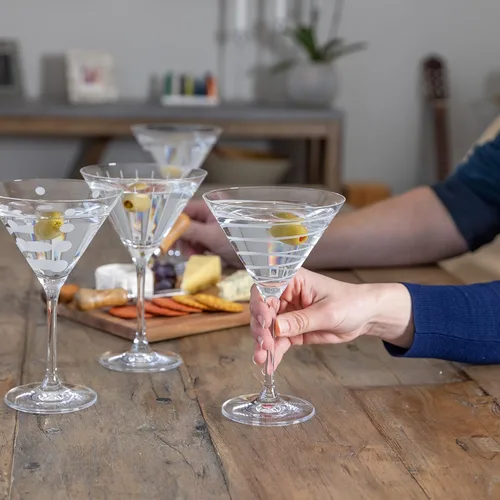 Vista 4 de Mikasa, Juego de 4 vasos de cóctel de Martini de cristal de alegría, modelo: 5159319