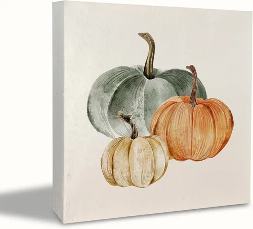 Vista 10 de KEUSPI Letreros de otoño para decoración del hogar, decoración de otoño, placa de madera de granja, decoración de escritorio de otoño, decoración