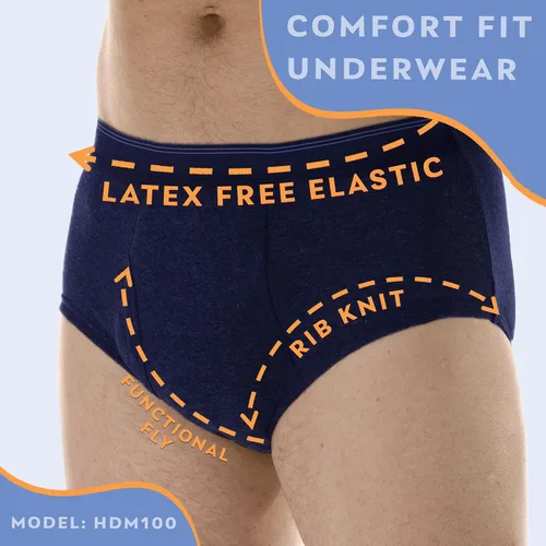 Vista 5 de Wearever Calzoncillos de incontinencia para hombre para control de la vejiga con súper absorción, ropa interior reutilizable y lavable a prueba