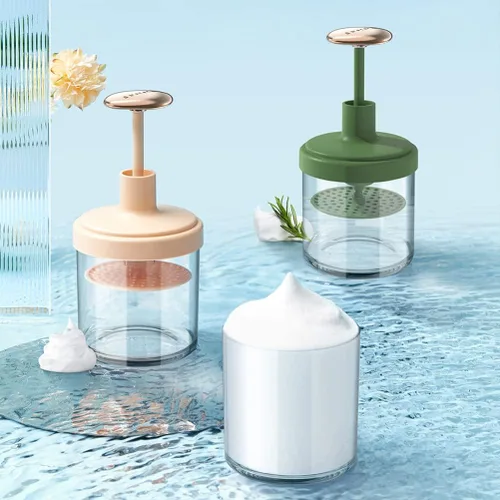 Vista 2 de Máquina de espuma de lavado facial, espumador de crema rica, vaso de espuma facial, fabricante de burbujas para lavado facial, herramienta