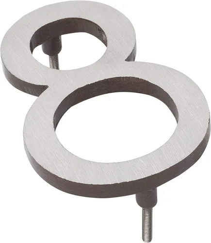 Vista 12 de Montague Metal Products 6 pulgadas níquel satinado/bronce romano de dos tonos Alumunim flotante o plana casa moderna número 1