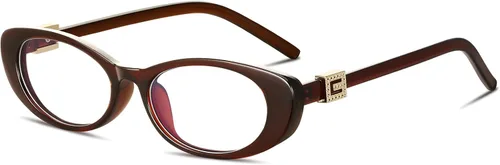 Vista 10 de Oval Blue Light Blocking Glasses for Women Retro 90s Glasses Computer TV Eyeglasses Anti Eyestrain