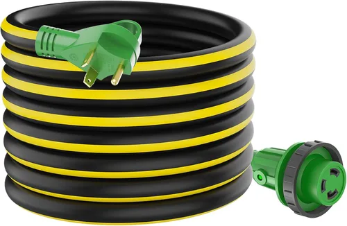 Vista 10 de RVGUARD Cable de extensión RV de 30 amperios y 25 pies Negro