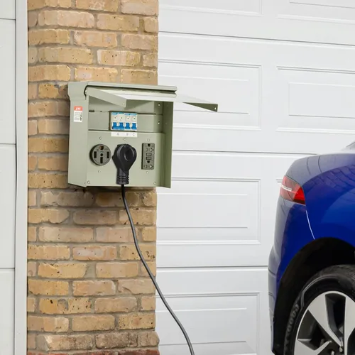 Vista 8 de VEVOR Panel de salida de energía temporal, caja de interruptor eléctrico para RV resistente a la intemperie con receptáculo de 20/30/50 amperios