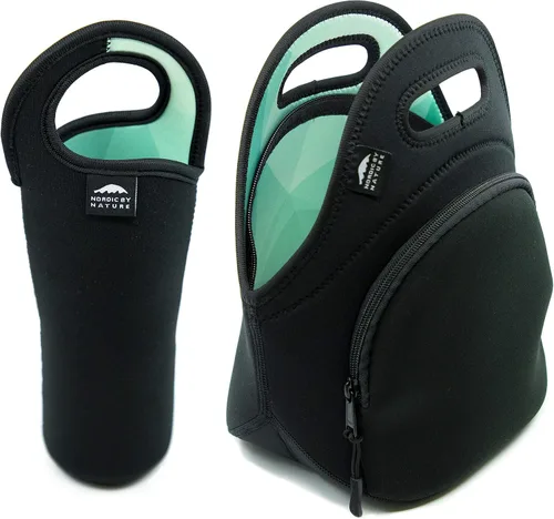 Vista 10 de Nordic By Nature Lonchera térmica de neopreno hecha para mujeres, hombres y niños, incluye enfriador de botellas grandes de 12 pulgadas, ligera
