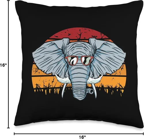 Vista 4 de Fathers-Day 2021 Cloths Dad Daddy Papa Men Gifts Elefante - Almohada retro para el día del padre, para amantes de los animales salvajes, zoológico