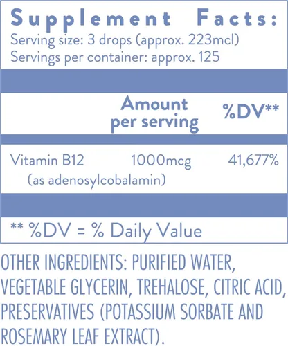 Vista 4 de Holistic Health Adenosyl B12 Vitaminas líquidas Mega Drops, Vitamina B12 gotas para una mayor absorción oral, suplementos energéticos para máxima