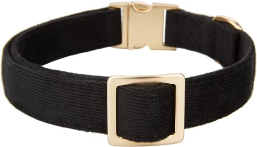 Vista 4 de Collar de algodón suave para perro con hebilla de metal, ajustable, resistente, cómodo, collares de pana para perros pequeños, medianos y grandes