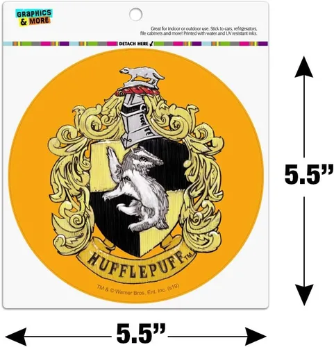 Vista 5 de Harry Potter Hufflepuff pintado cresta automotriz coche refrigerador Locker vinilo círculo imán