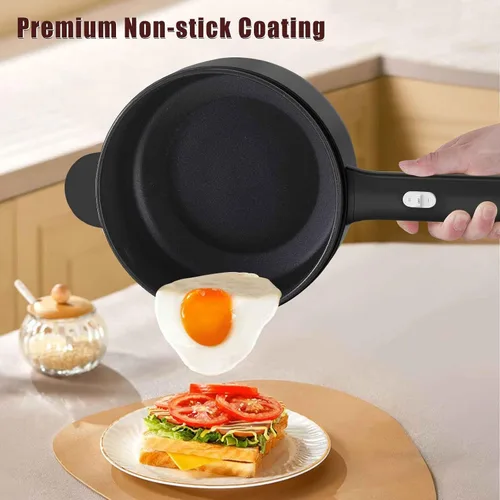 Vista 3 de Dezin Olla caliente eléctrica de 2L y cocina rápida de fideos de 1.6L