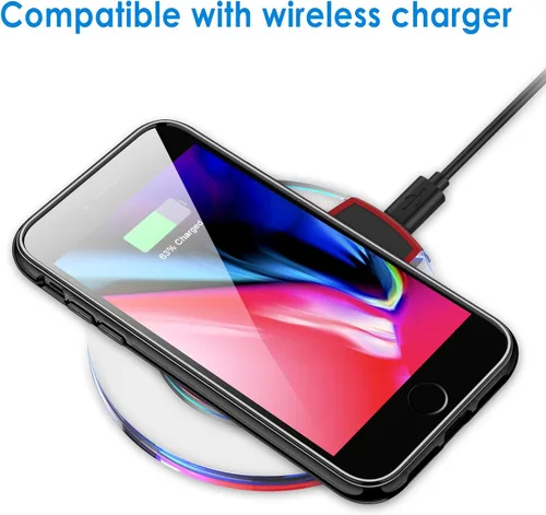 Vista 4 de JETech funda para iPhone 7 Plus de alto impacto, a prueba de rayaduras, parte posterior transparente para iPhone 7 Plus, 5.5 pulgadas, Negro