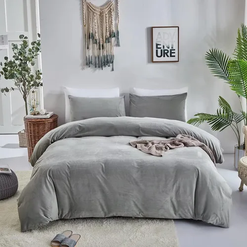 Vista 27 de Houseri Juego de Edredón de Terciopelo Azul Twin Azul Claro Esponjoso Juegos de Ropa de Cama Twin Azul Polvoriento Ropa de Cama de Franela Niños