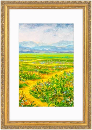 Vista 10 de Golden State Art, Marco de fotos vintage adornado de 14 x 18 pulgadas con paspartú blanco para fotos de 11 x 14 pulgadas o 14 x 18 pulgadas sin