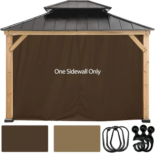 Vista 16 de Coastshade Panel de toldo de pérgola de repuesto para pérgola de 8 pies, paneles de privacidad para cenadores con 10 anillos de cortina y ganchos