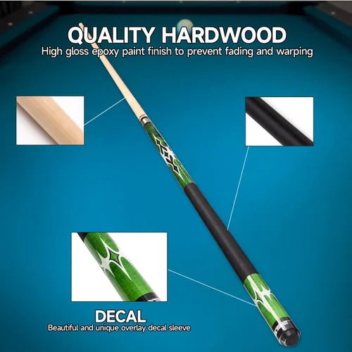 Vista 5 de GSE Games & Sports Expert 58" 2-Piece Canadian Maple Hardwood Billiard Pool Cue Sticks for Men/Women, House or Commercial/Bar Use